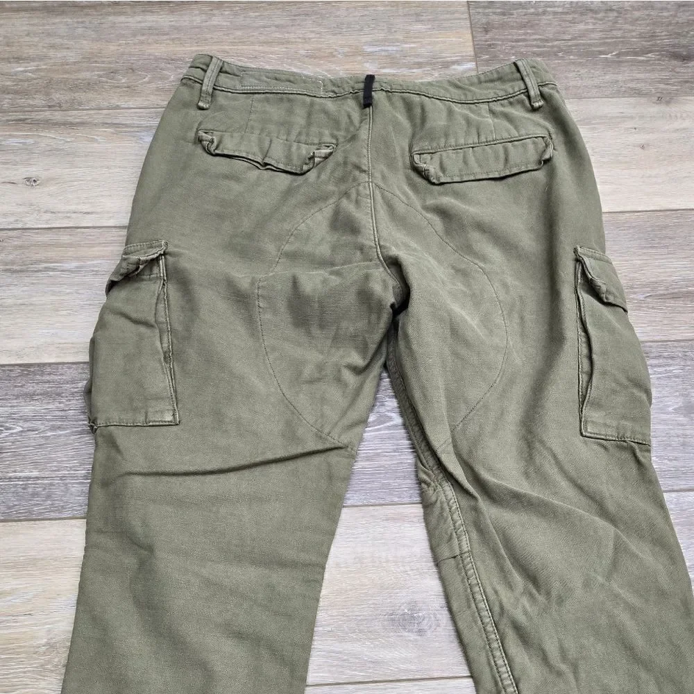 Rag & Bone army green cargo pants 100% cotton women's size 25 cropped